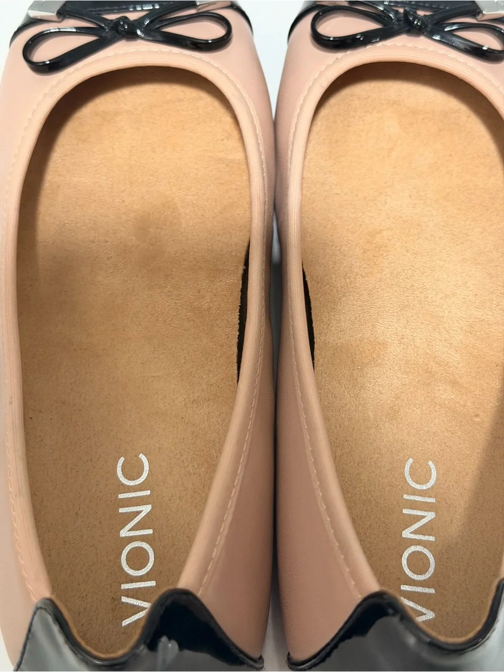 Vionic Women's Spark Minna Ballet flats Leather Shoes Size 8 Dust Pink Black